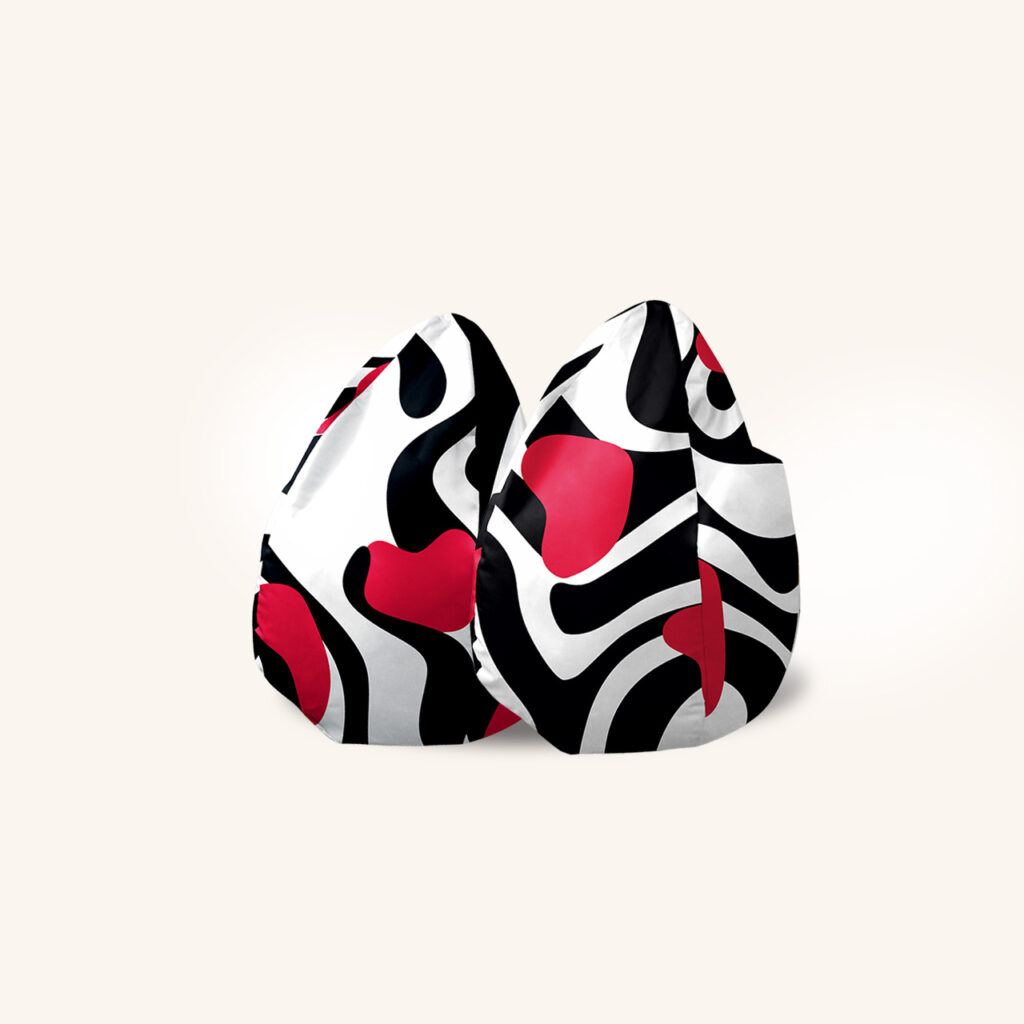 Bean Bag - Czarno biały z czerwonym